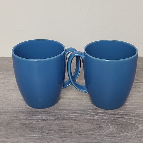 Corelle Stoneware Thailand Cornflower Blue Mugs Cups Set Of 2 - Picture 2 of 6